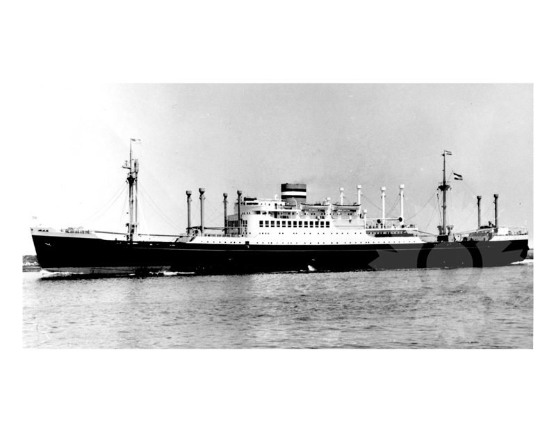 Photo en noir et blanc du navire Westerdam (SS) (1946-1965)