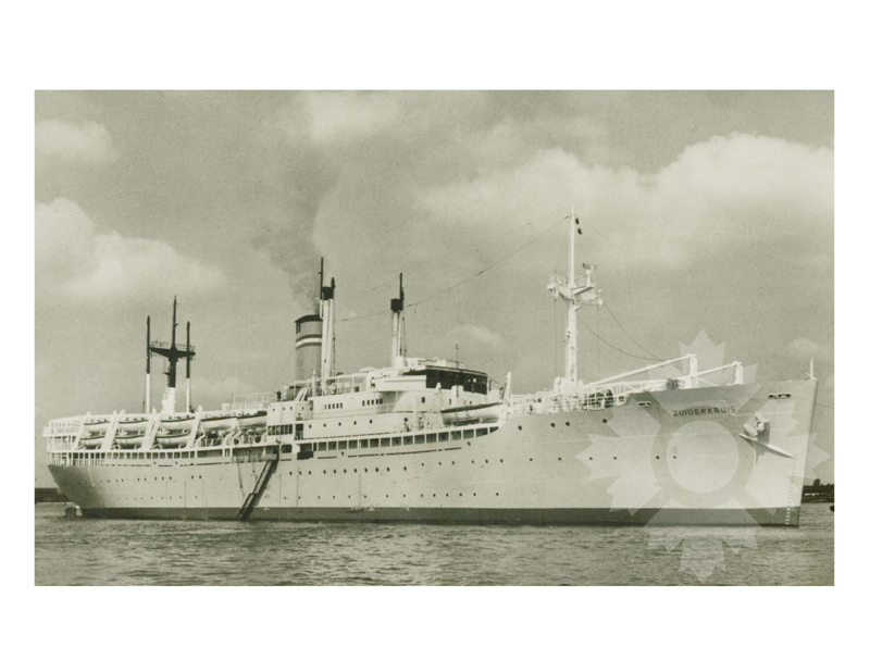 Photo en noir et blanc du navire Zuiderkruis (SS) (1947-1969)