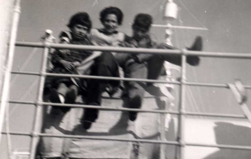 La famille Di Giuseppe à bord du M.S. Saturnia, 1964. Musée canadien de l’immigration du Quai 21 (DI2013.1788.6).