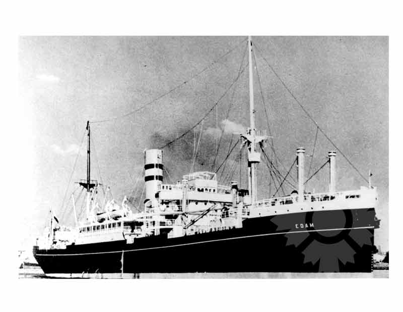 Photo en noir et blanc du navire Edam (SS) (1921-1954)