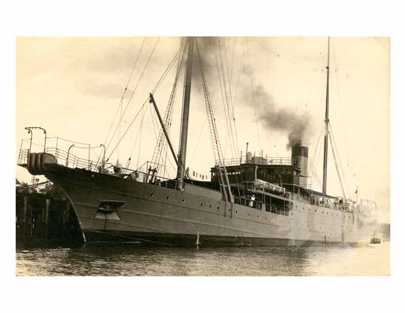 Photo en noir et blanc du navire Édouard Jeramec (CS) (1913-1946)