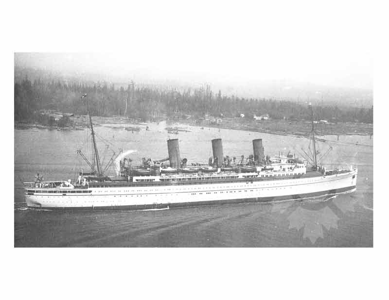 Photo en noir et blanc du navire Impératrice du Canada I (RMS) (1922-1943)