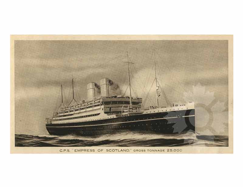 Photo en noir et blanc du navire Impératrice d'Écosse I (RMS) (1921-1931)