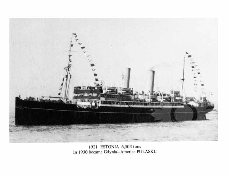 Photo en noir et blanc du navire Estonie I (SS) (1921-1930)