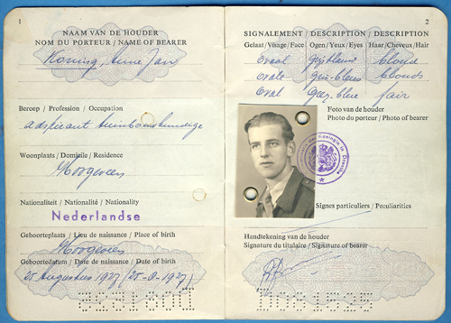 Passeport délivré à Jan Koning, en 1951. Musée canadien de l’immigration du Quai 21 (DI2013.1682.18b).