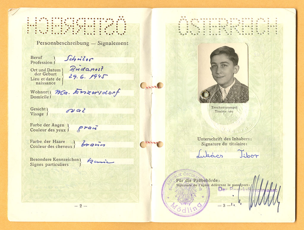 Un passeport ouvert à la page d'identification. La page montre la photo d'un jeune homme, ainsi que son nom et sa date de naissance.