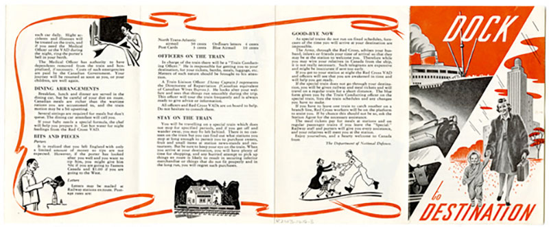 Une brochure blanche sur laquelle se trouvent des décorations orange et des illustrations de genre bande dessinée.