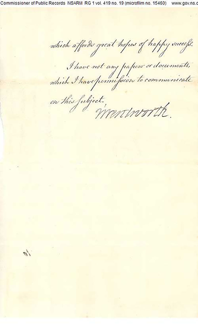 Troisième et dernière page de la lettre, avec la signature de l’auteur.