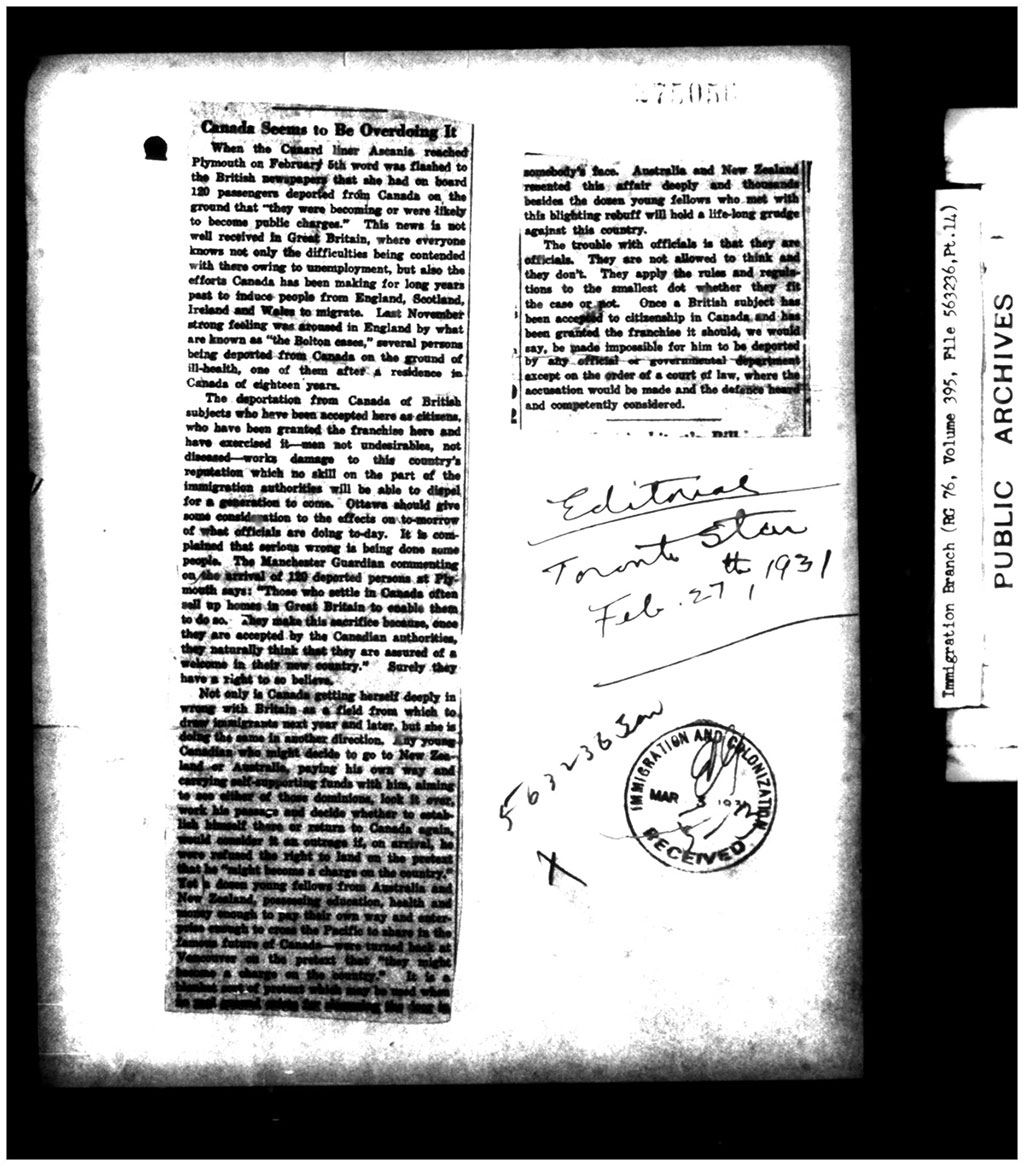 Document d’archives avec texte dactylographié, texte manuscrit et une étampe au bas de la page.