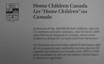 Home Children Canada plaque