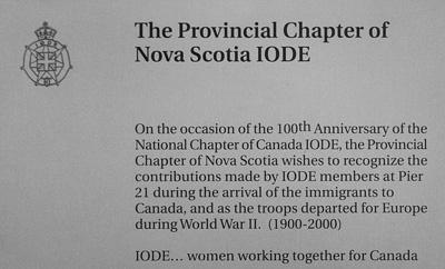 The Provincial Chapter of Nova Scotia IODE plaque