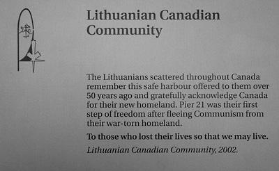 Lithuanian Canadian Community plaque