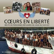 Logo de Cœurs en liberté avec plusieurs photographies de personnes qui l’entourent.