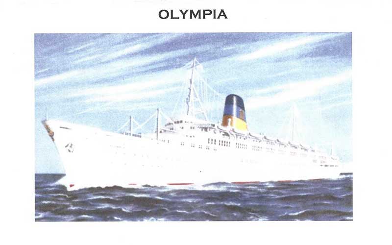 Vieille carte postale du navire Olympia.