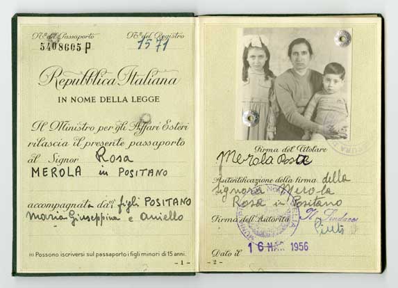 Pages de passeport avec photo, détails et timbres.