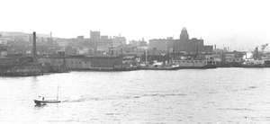 Port de Halifax, comme on le voit à partir du navire.