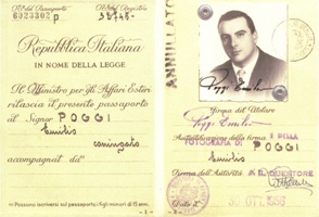 Page de la photographie du passeport italien de Emilio Poggi.