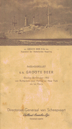 Ancienne copie de la liste des passagers du navire