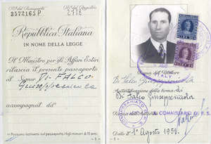 Passeport italien photo page de Giuseppe Di Falco.