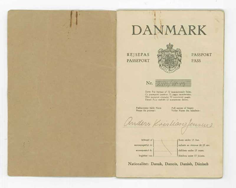 Passeport du Danemark - première page.