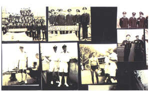 Collage de photos, montrant des hommes en uniformes militaires