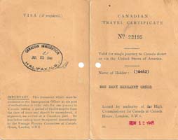 Couverture de l’ancien document de lecture du certificat de voyage canadien.