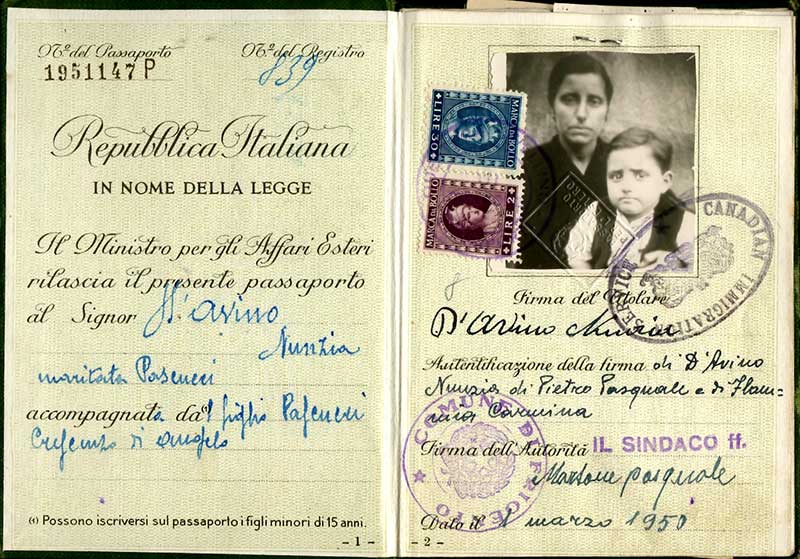 D'avino - page de photo de passeport
