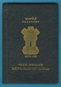 Couverture d’un passeport lecture République de l’Inde.