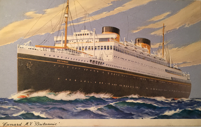 Carte postale en couleur du navire Britannic.